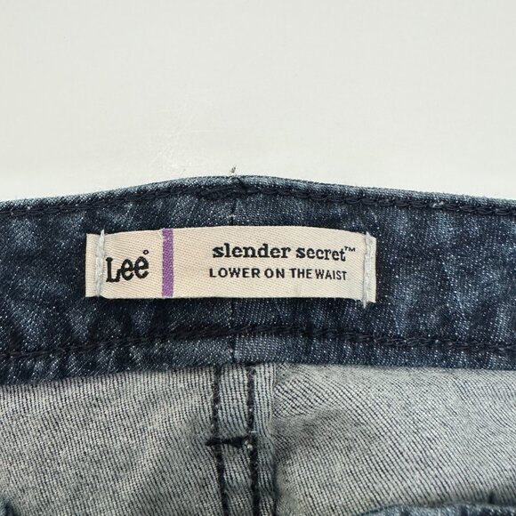Lee Slender Secret Lower on the Waist Bootcut Women size 14 Dark Blue Denim Jean - Picture 3 of 5